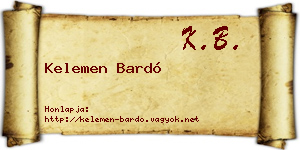 Kelemen Bardó névjegykártya